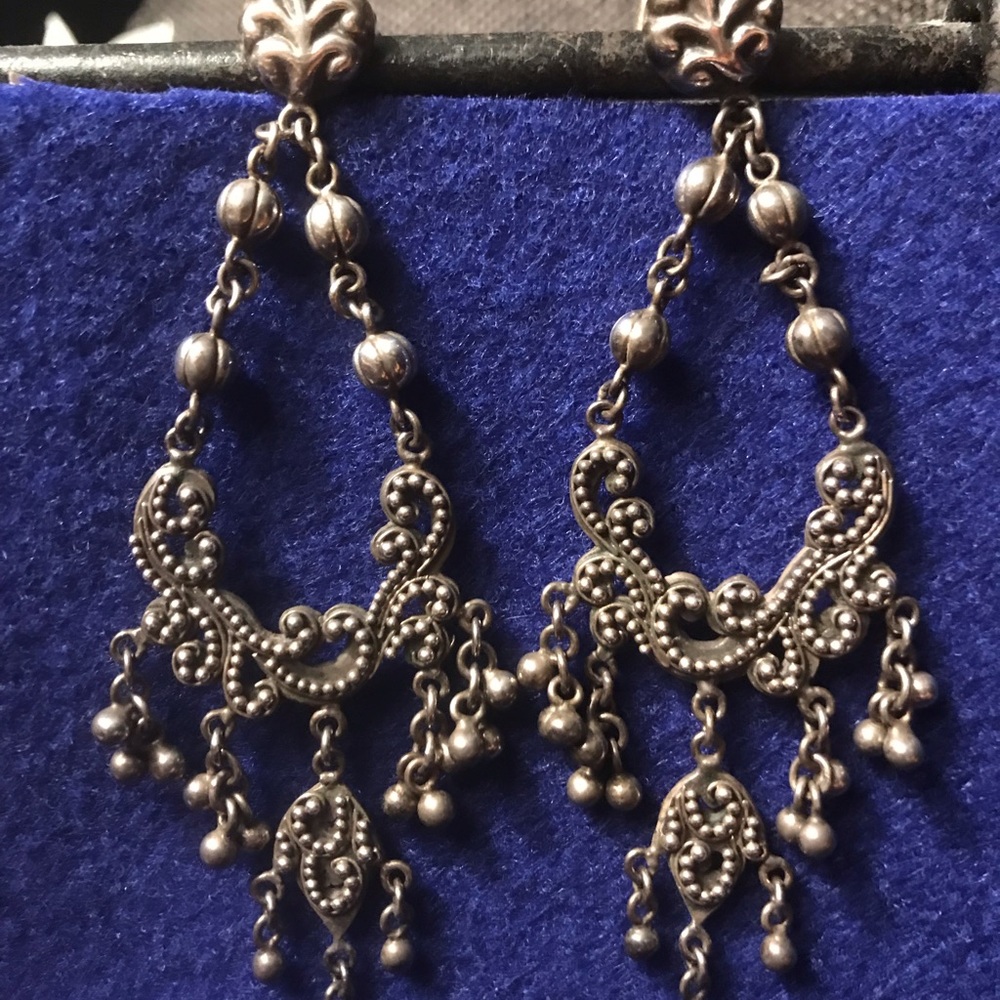 Lois Hill 3 1/4” drop Filigree chandelier earrings